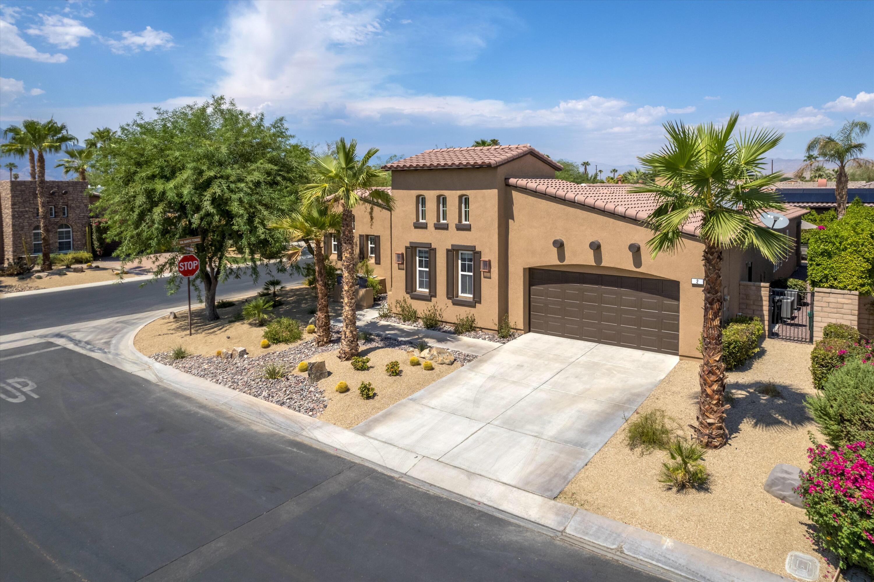 2 Via Santa Elena Rancho Mirage, CA 92270 - Photo 32 of 51 a view of a house with a swimming pool and sitting area