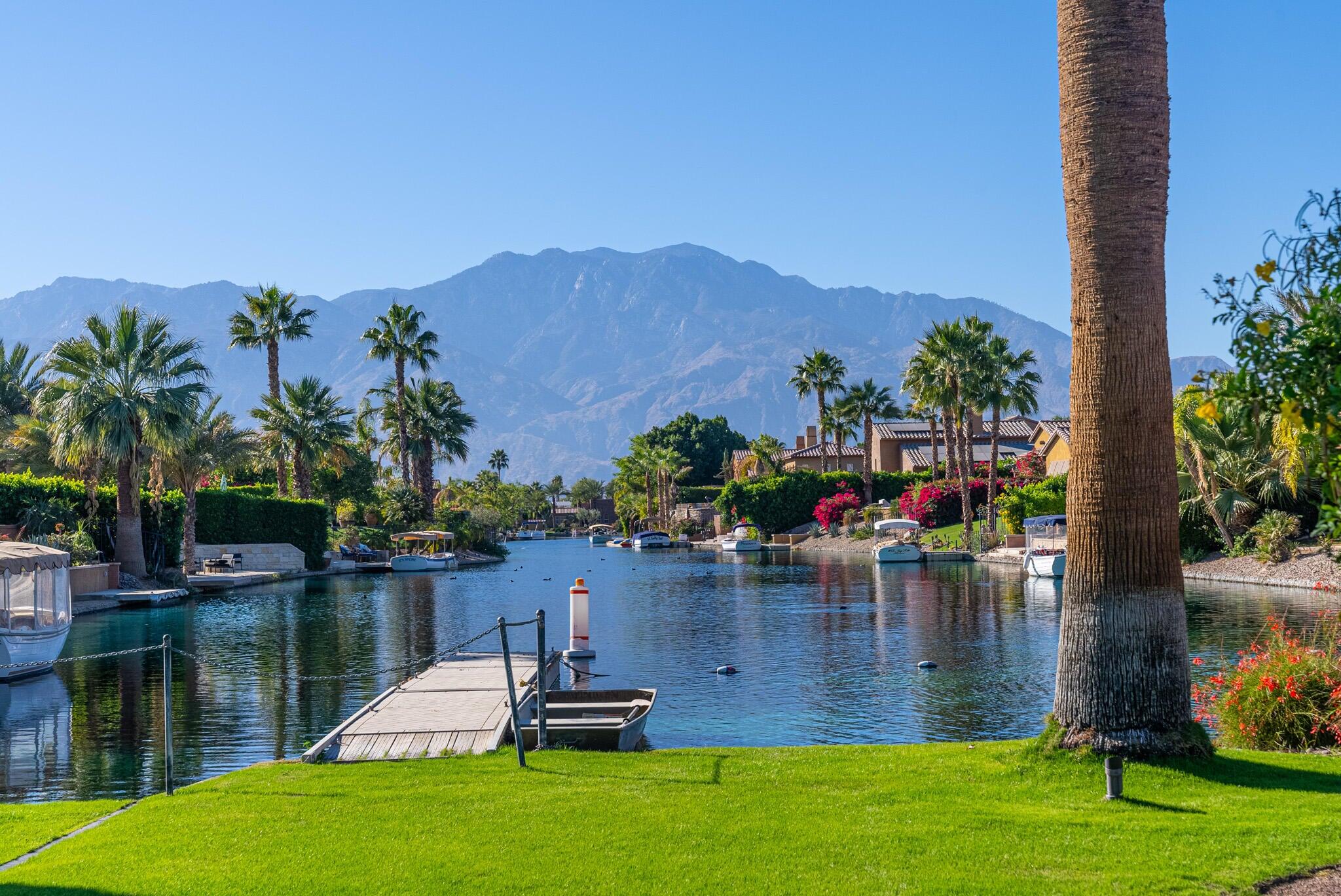 2 Via Santa Elena Rancho Mirage, CA 92270 - Photo 47 of 51 a view of a lake with a mountain in the background