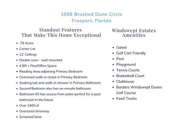 $530,000 | 1056 Brushed Dune Circle, Freeport, FL 32439