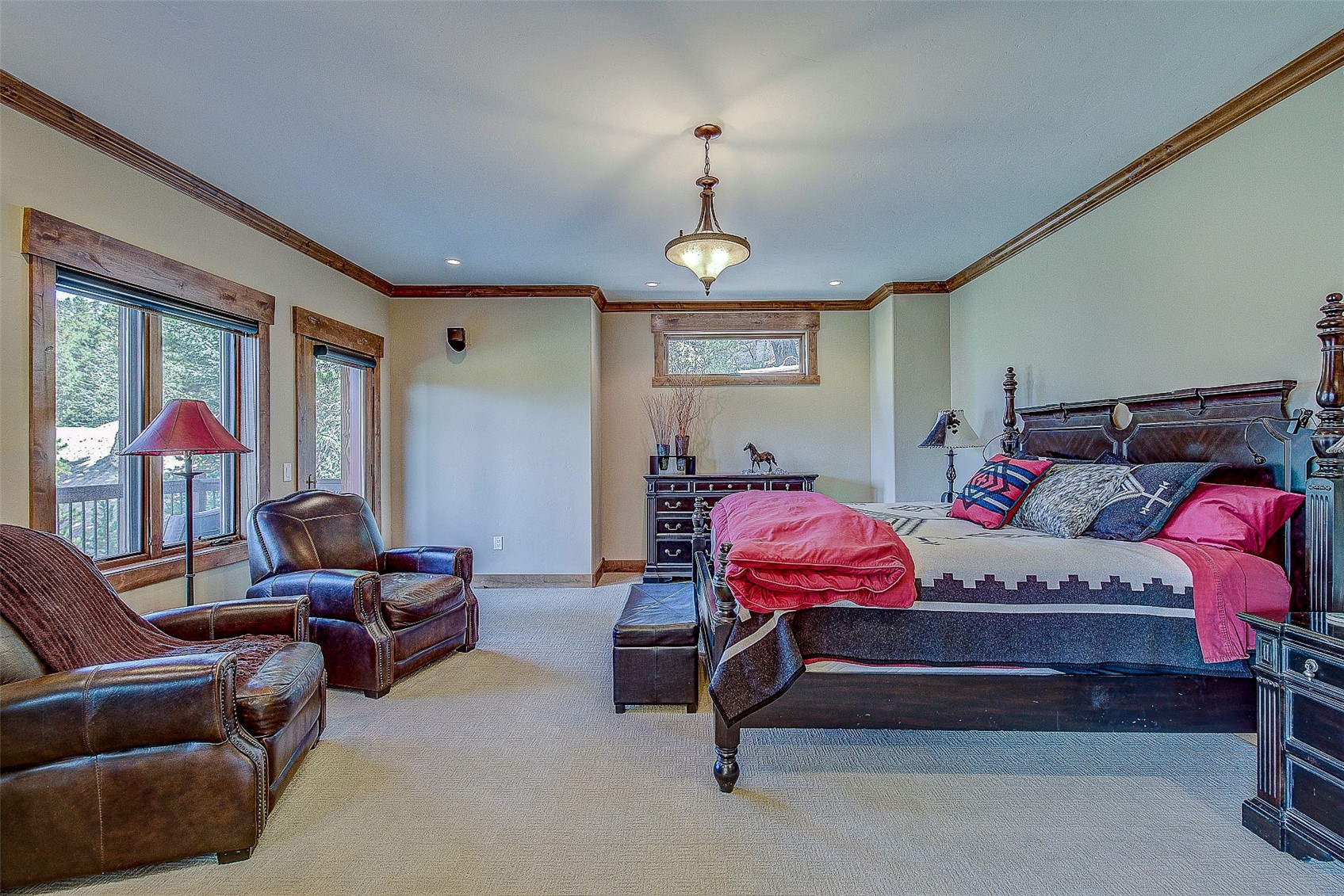 59 Club House Road, Unit C Breckenridge, CO 80424 - Photo 8 of 50 Primary Bedroom featuring carpet flooring, crown molding, and recessed lighting