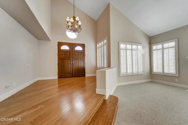 a view of livingroom with chandelier