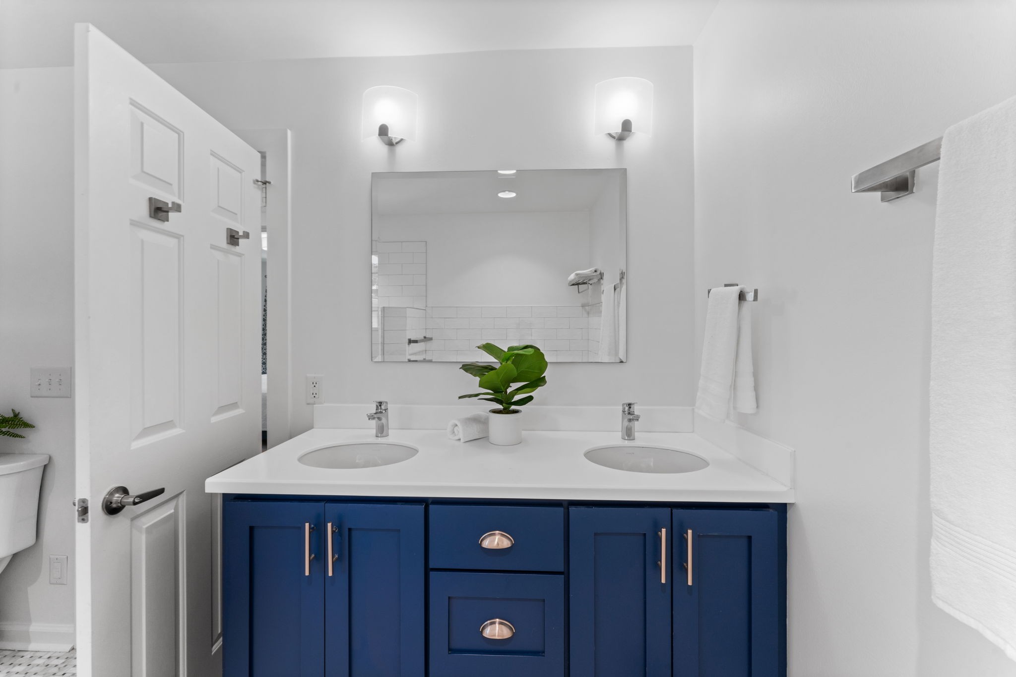 4021 Arno Road Franklin, TN 37064 - Photo 18 of 31 a bathroom with a sink vanity and a mirror