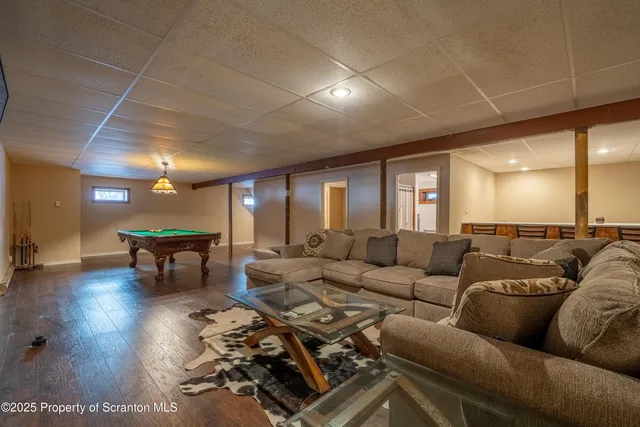 a living room with furniture and a couch
