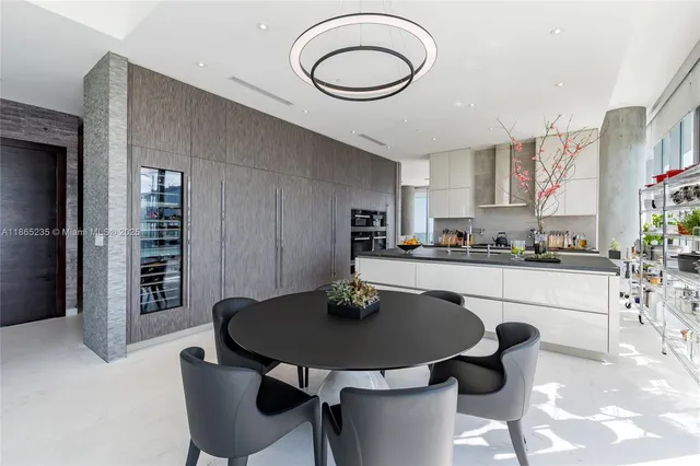 a kitchen with counter top space and a window