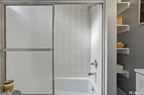 a bathroom with a shower