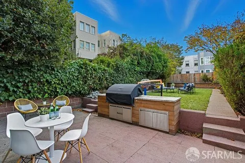 a table and chairs in the patio
