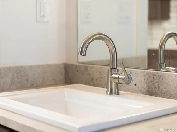 a bath tub sitting in a bathroom