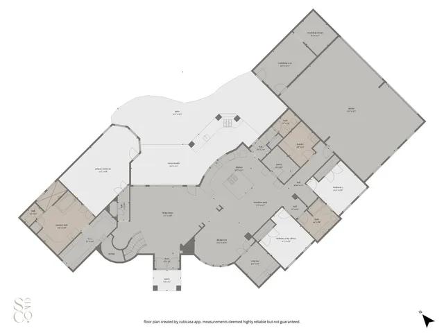 an aerial view of a kitchen