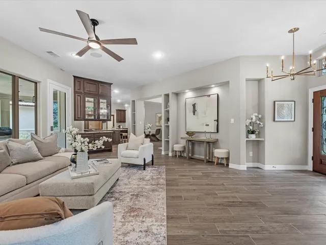 a living room with furniture