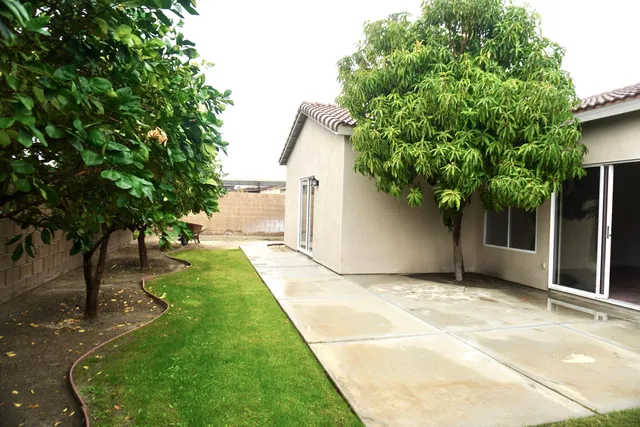 a view of a back yard of the house