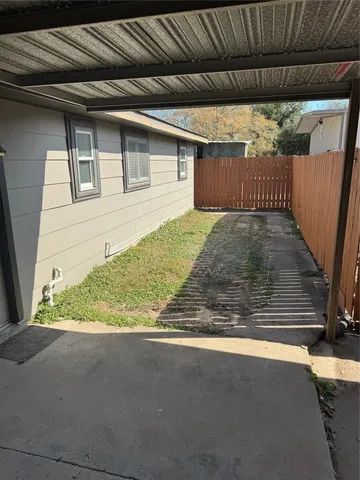 a view of outdoor space and garage