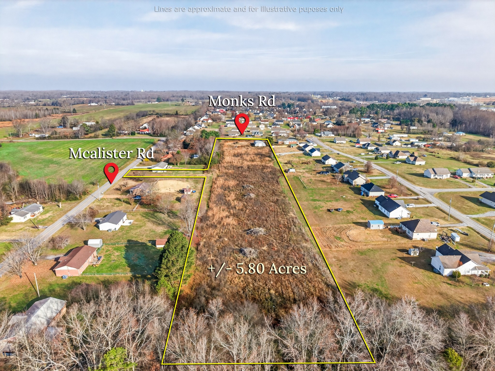 an aerial view of multiple house