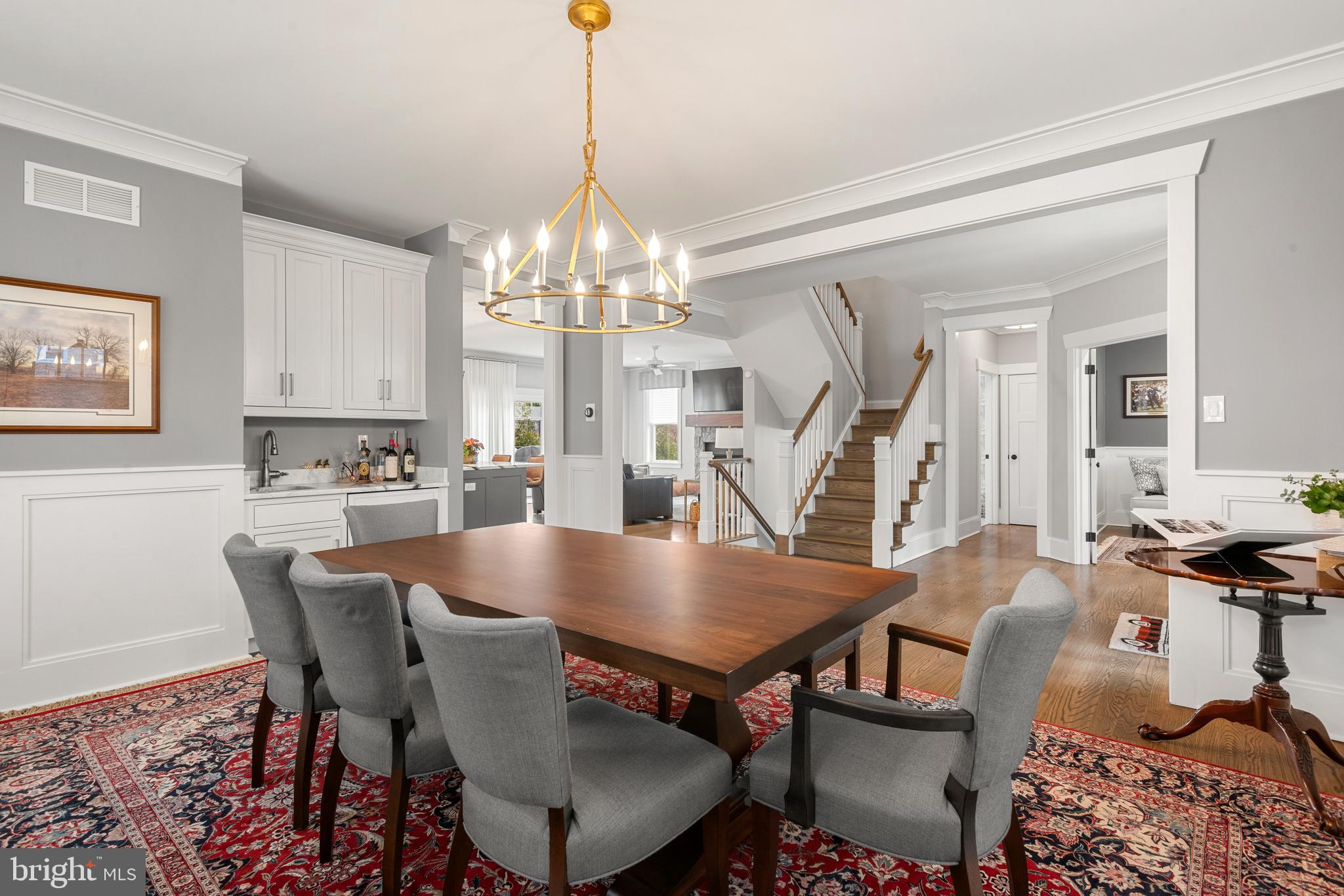 2 West 8th Street Media, PA 19063 - Photo 6 of 51 a view of a dining room with furniture wooden floor and chandelier
