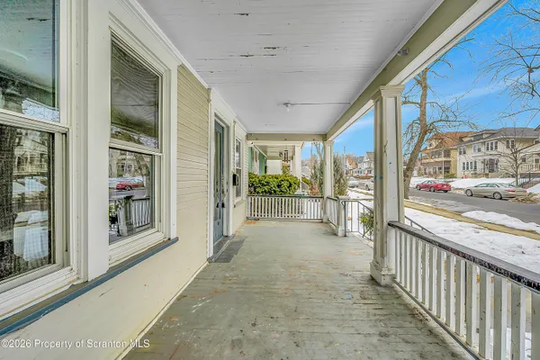a view of a large room with a large window