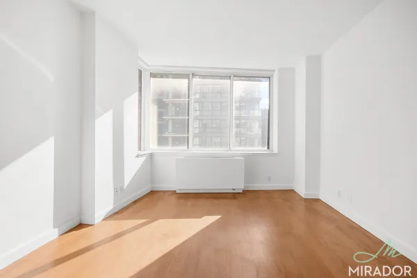 an empty room with a window