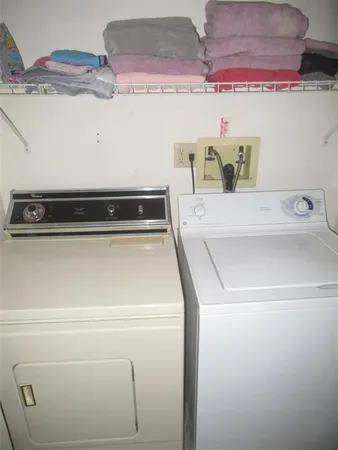 a close view of washer and dryer
