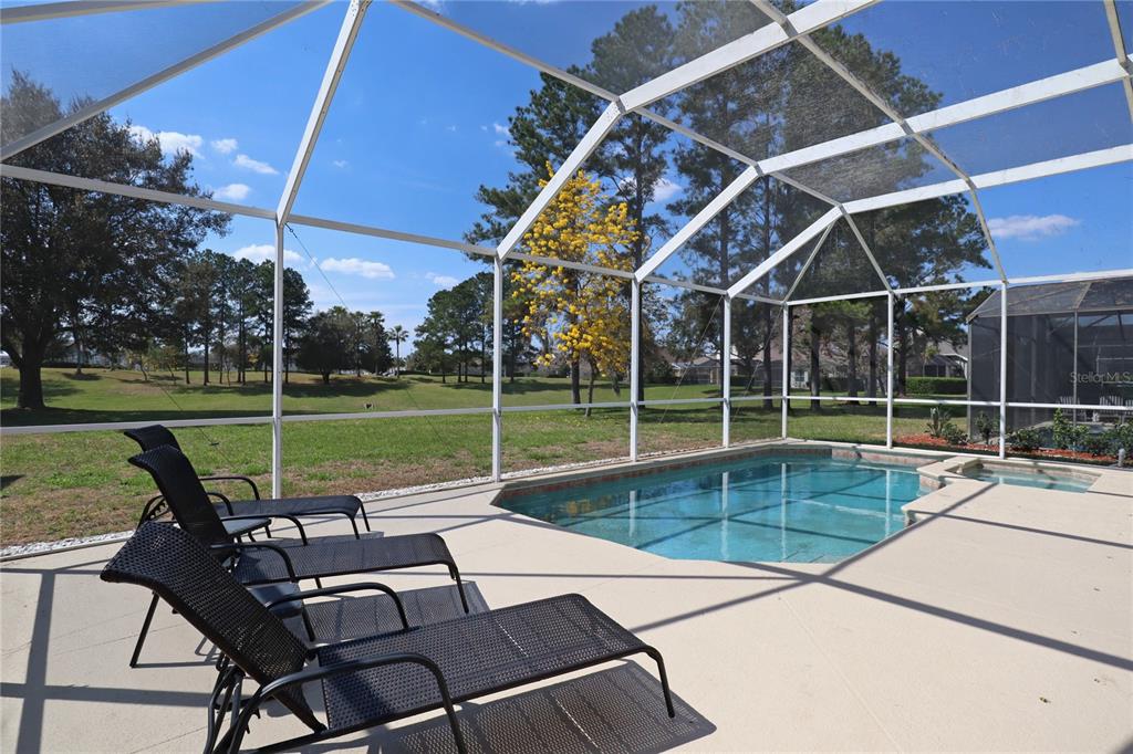 8211 Fan Palm Way Kissimmee, FL 34747 - Photo 35 of 41 a view of a swimming pool with lawn chairs and a big yard