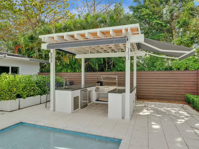 a view of an outdoor sitting area
