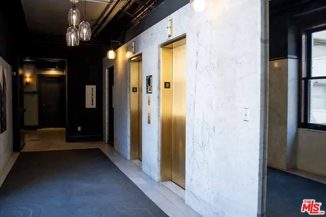 a building outdoor space with patio furniture