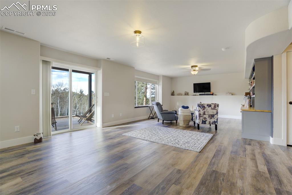 57 Cradle Lake Place Divide, CO 80814 - Photo 22 of 48 a very nice looking room with wooden floor and furniture
