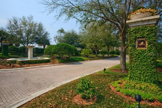 a view of a park with slide