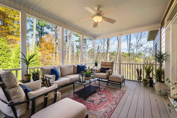 a building outdoor space with patio furniture