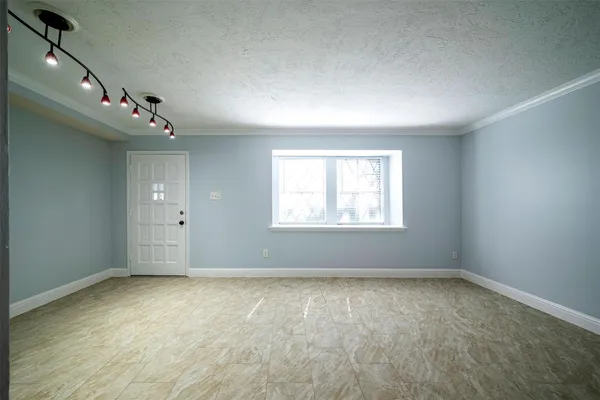 an empty room with a window