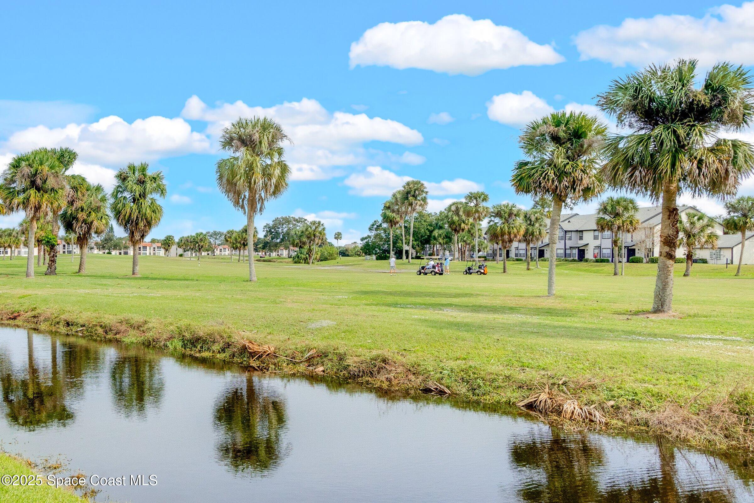 2727 North Wickham Road, Unit 11104 Melbourne, FL 32935 - Photo 52 of 55 a view of a large body of water with boats and palm trees
