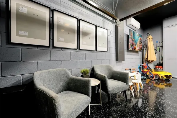 a living room with furniture