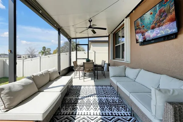 a view of backyard of house