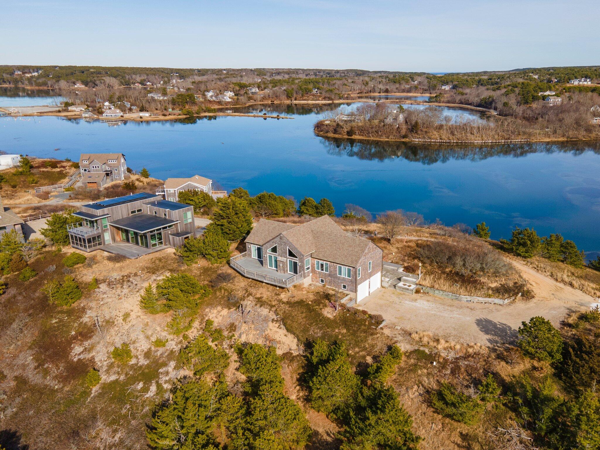 25 Great Hills Road Truro, MA 02666 - Photo 51 of 68 an aerial view of ocean and residential houses with outdoor space