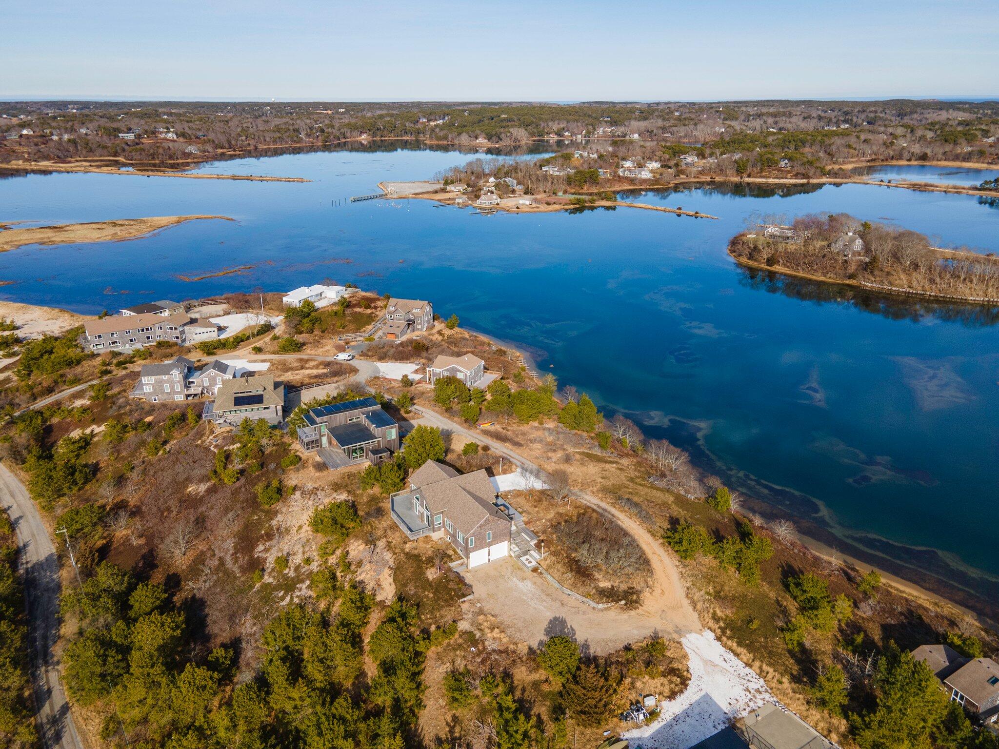 25 Great Hills Road Truro, MA 02666 - Photo 61 of 68 an aerial view of ocean and residential houses with outdoor space