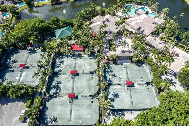 an aerial view of a house