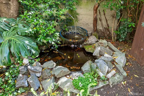 an outdoor space with chairs