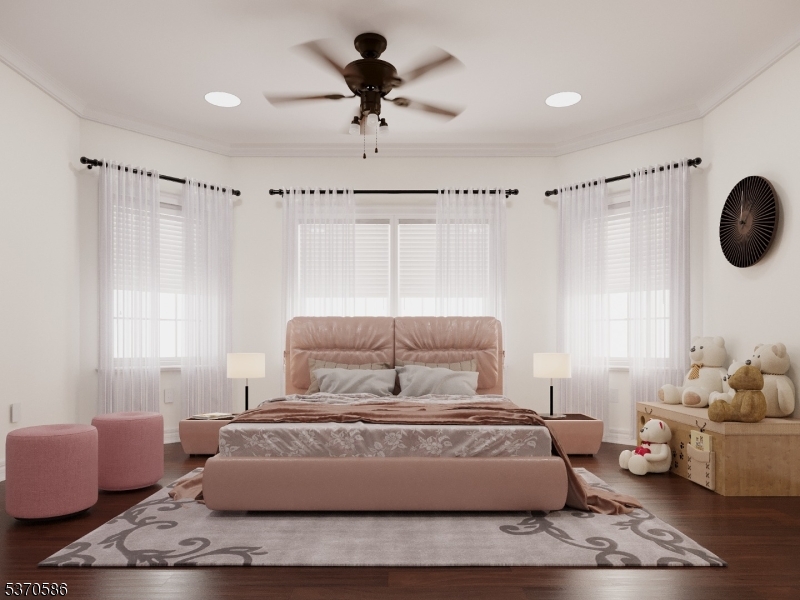 342 Ridge Road Dayton, NJ 08810 - Photo 20 of 46 a bedroom with a bed a couch and a chandelier