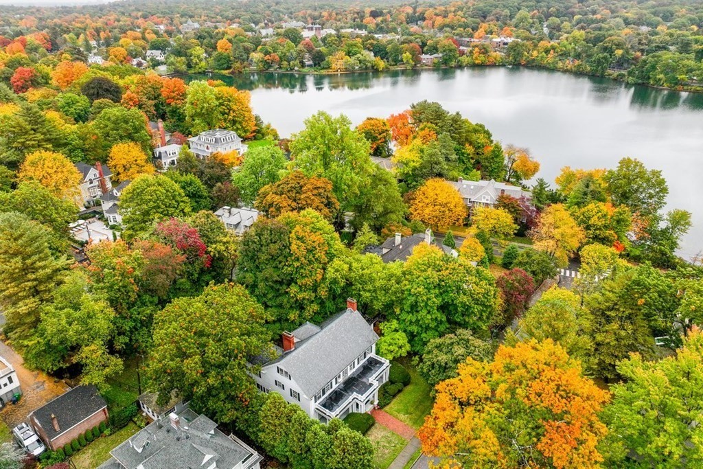 17 Berwick Road Newton, MA 02459 - Photo 34 of 35 an aerial view of a house with a lake view