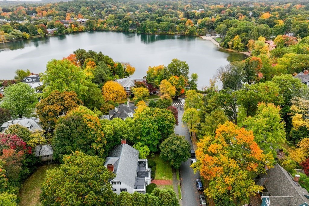 17 Berwick Road Newton, MA 02459 - Photo 35 of 35 an aerial view of lake residential house with outdoor space and trees around