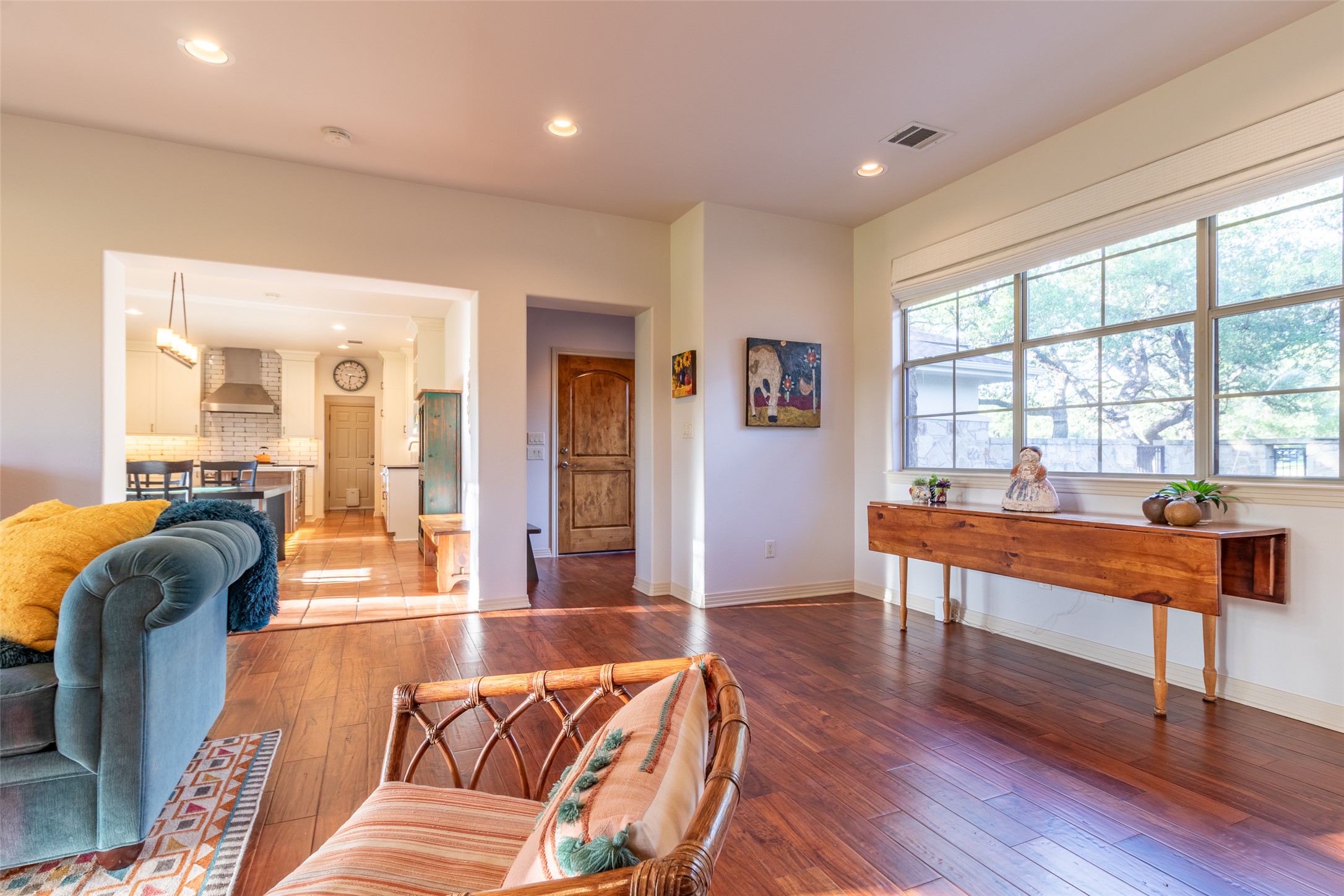 515 E Trail Spicewood, TX 78669 - Photo 21 of 36 a living room with furniture and a gate