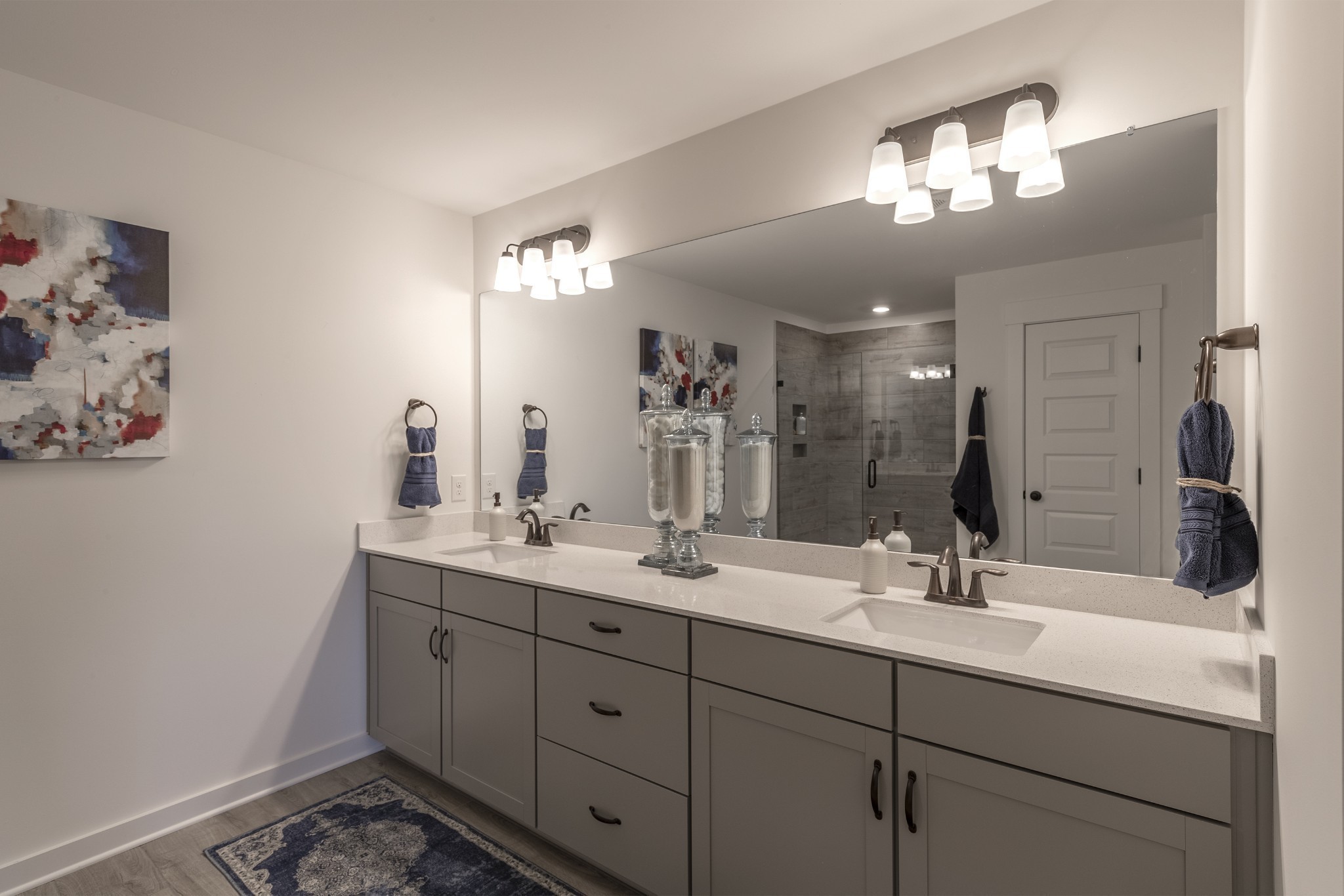 1133 Pebble Run Road Hendersonville, TN 37075 - Photo 22 of 43 a bathroom with a double vanity sink and a mirror