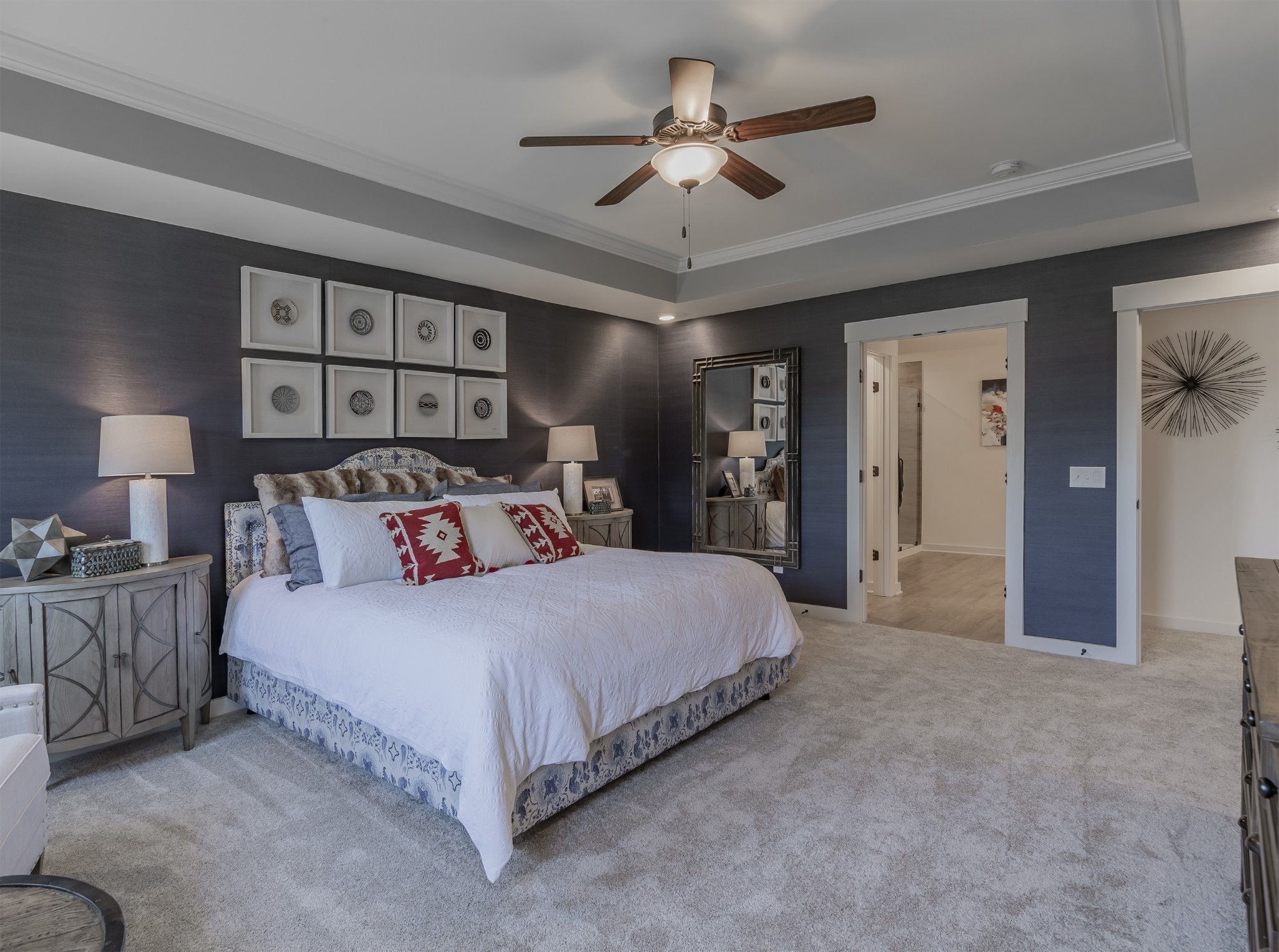 1133 Pebble Run Road Hendersonville, TN 37075 - Photo 28 of 43 a bedroom with a large bed and a chandelier