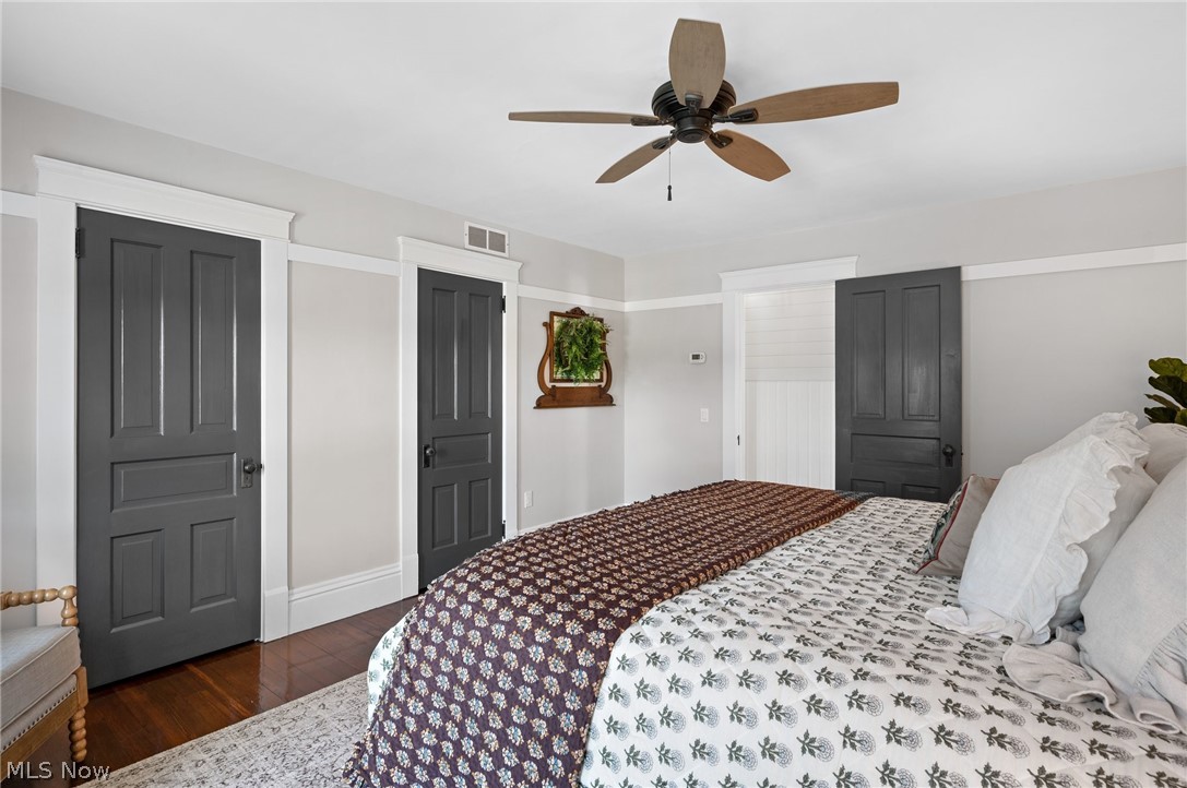 5656 Avon Belden Road North Ridgeville, OH 44039 - Photo 26 of 50 Bedroom featuring ceiling fan and dark hardwood / wood-style floors
