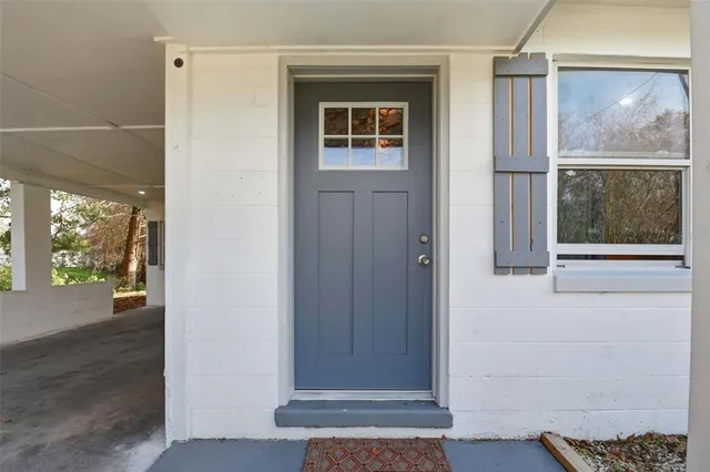 a view of front door