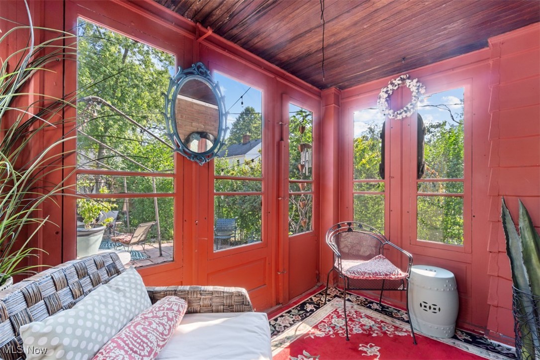 3609 Northcliffe Road University Heights, OH 44118 - Photo 12 of 26 Sunroom featuring wooden ceiling and french doors