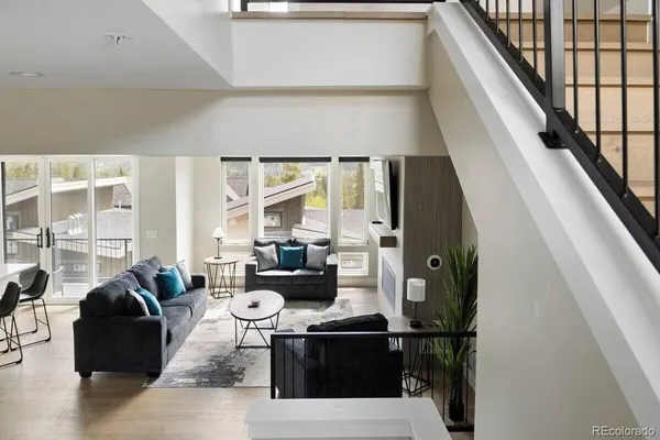 a living room with furniture