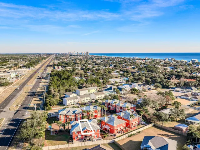 an aerial view of a city