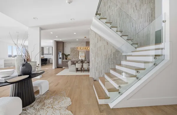 a living room with furniture