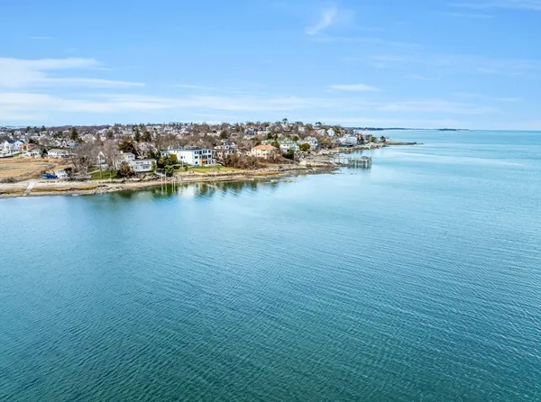 a view of an ocean with boats