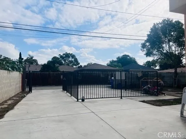 a view of balcony with wooden floor