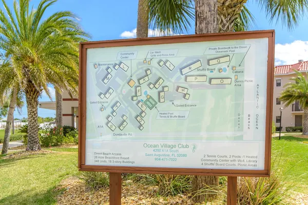 a view of a painting on the wall in front of a building