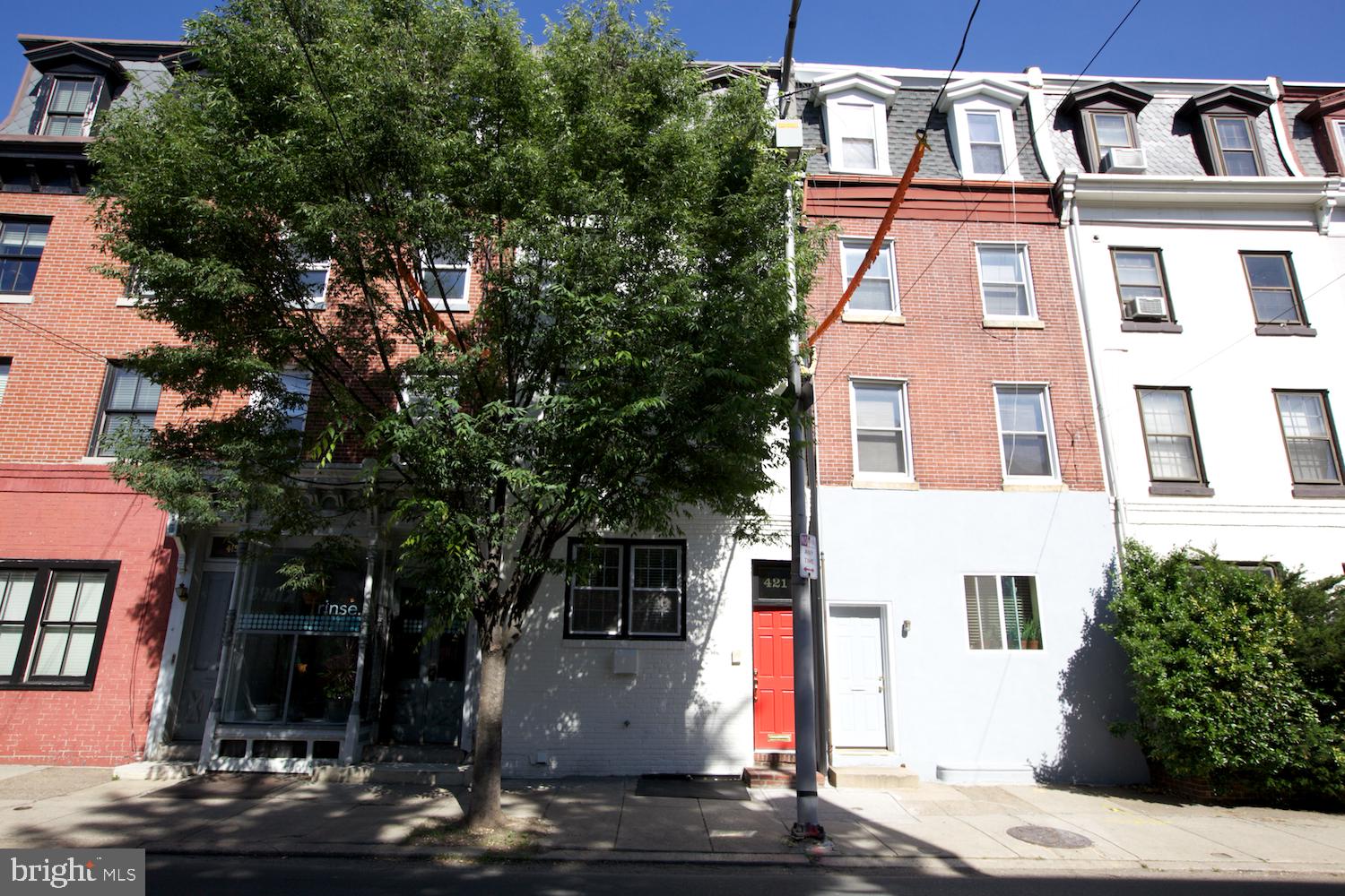 a front view of a building